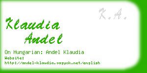 klaudia andel business card